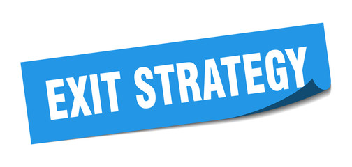 exit strategy sticker. exit strategy square sign. exit strategy. peeler