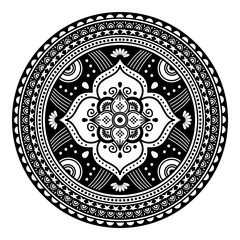 Mandala decorative ornament. Can be used for greeting card, phone case print, etc. Hand drawn background, vector isolated on white