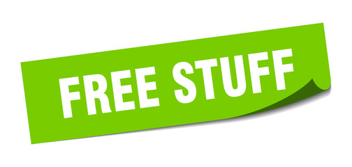 free stuff sticker. free stuff square sign. free stuff. peeler