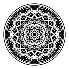 Mandala decorative ornament. Can be used for greeting card, phone case print, etc. Hand drawn background, vector isolated on white