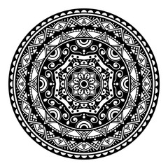 Mandala decorative ornament. Can be used for greeting card, phone case print, etc. Hand drawn background, vector isolated on white