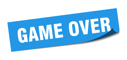 game over sticker. game over square sign. game over. peeler