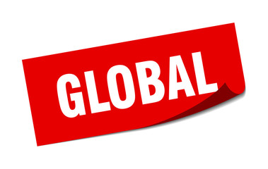 global sticker. global square sign. global. peeler