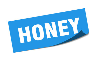 honey sticker. honey square sign. honey. peeler