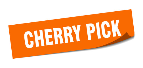 cherry pick sticker. cherry pick square sign. cherry pick. peeler