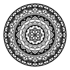 Mandala decorative ornament. Can be used for greeting card, phone case print, etc. Hand drawn background, vector isolated on white