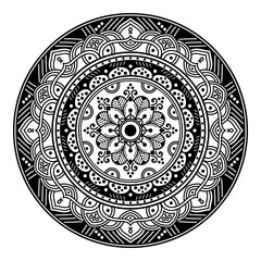 Ethnic Mandala Ornament. Arabic, Pakistan, Moroccan, Turkish, Indian, Spain motifs
