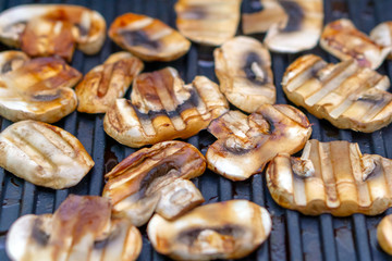 grilled chopped mushrooms fried until golden brown