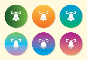 Christmas Bell six color gradient icon design.