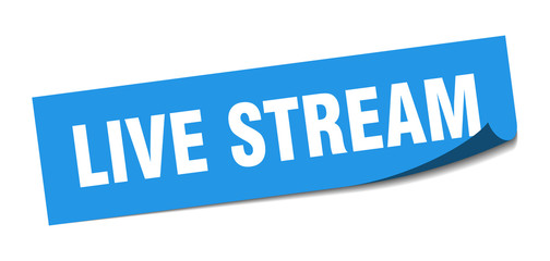 live stream sticker. live stream square sign. live stream. peeler