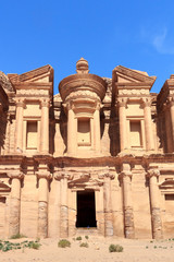 The Monastery Ad Deir in ancient city of Petra, Jordan