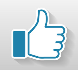 Like and thumb up icon button sticker