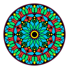 Ethnic Mandala Ornament. Arabic, Pakistan, Moroccan, Turkish, Indian, Spain motifs
