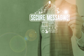 Word writing text Secure Messaging. Business photo showcasing protect critical data when sent...