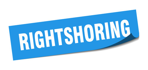 rightshoring sticker. rightshoring square sign. rightshoring. peeler