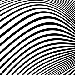 Black and white wave stripe optical abstract design. Vector background