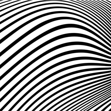 Black and white wave stripe optical abstract design. Vector background © Salamatik