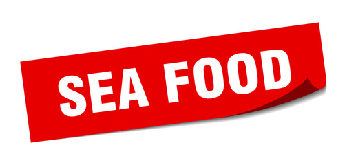 sea food sticker. sea food square sign. sea food. peeler