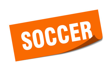 soccer sticker. soccer square sign. soccer. peeler