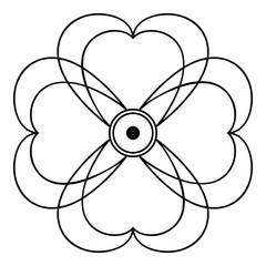 Mandala decorative round ornament. Can be used for greeting card, phone case print, etc. Hand drawn background, vector isolated on white. EPS 10 