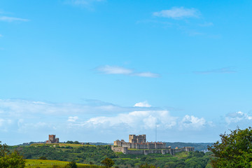 Dover Castle in English landscape