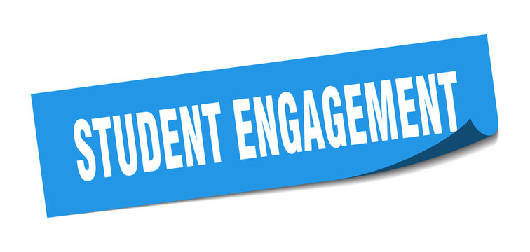 student engagement sticker. student engagement square sign. student engagement. peeler