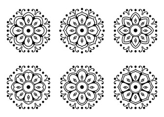 Mandala decorative round ornament. Can be used for greeting card, phone case print, etc. Hand drawn background, vector isolated on white. EPS 10 