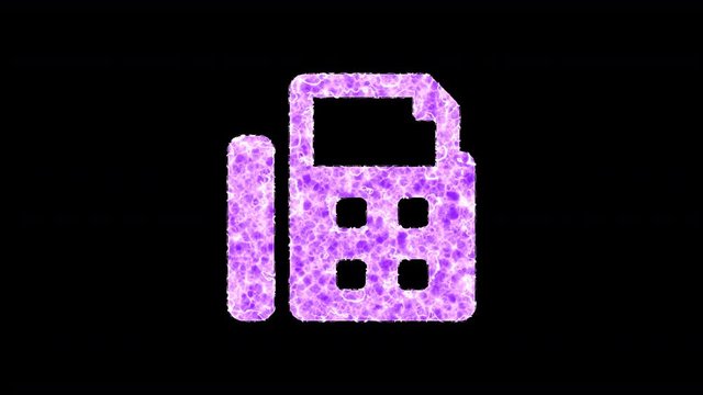 Symbol fax shimmers in three colors: Purple, Green, Pink. In - Out loop. Alpha channel Premultiplied - Matted with color black