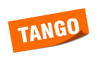 tango sticker. tango square sign. tango. peeler