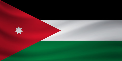 Waving flag of Jordan. Vector illustration