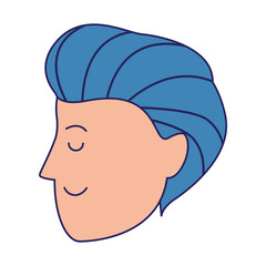 cartoon man profile face icon