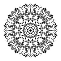 Mandala decorative round ornament. Can be used for greeting card, phone case print, etc. Hand drawn background, vector isolated on white. EPS 10 