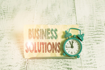 Word writing text Business Solutions. Business photo showcasing ideas used to help a company...