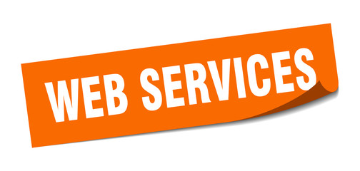 web services sticker. web services square sign. web services. peeler