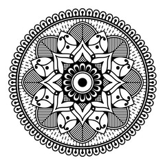 Fototapeta premium Mandala decorative round ornament. Can be used for greeting card, phone case print, etc. Hand drawn background, vector isolated on white. EPS 10 