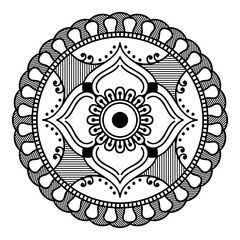 Mandala decorative round ornament. Can be used for greeting card, phone case print, etc. Hand drawn background, vector isolated on white. EPS 10 