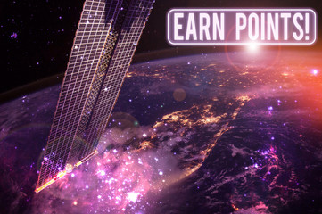 Text sign showing Earn Points. Business photo showcasing collecting scores in order qualify to win...