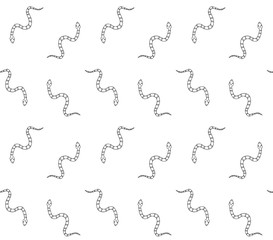 Vector seamless pattern of hand drawn doodle sketch snake isolated on white background