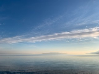 Fototapeta na wymiar Blue sea and sky background