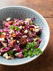 Red Cabbage Slaw with Dates and Vegan feta