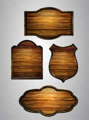 Vector realistic illustration of wooden signboard