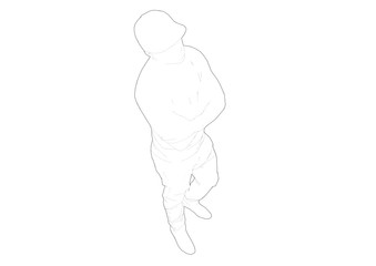 Silhouette Man with Hat