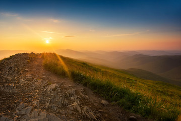 Beautiful summer sunset in the mountains © Piotr Krzeslak