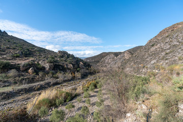 Naklejka premium Landscape near the small town of Los Montoros (Ugijar) Spain