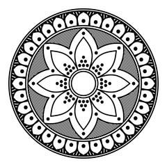 Abstract mandala for coloring page