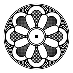 Abstract mandala for coloring page