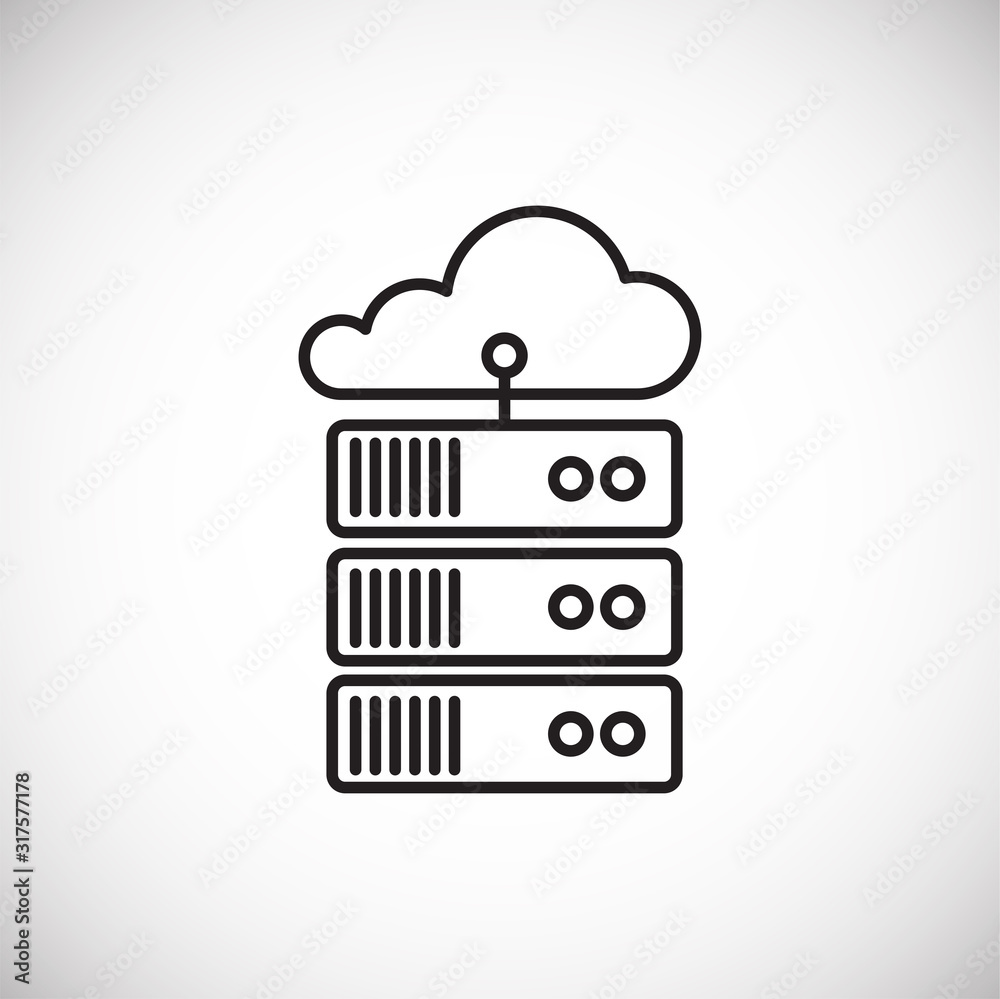 Poster technolgy related outline icon on background for graphic and web design. simple illustration. intern