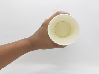 Colorful Based Tea Coffee Juice Disposable Paper Glass Cup in White Isolated Background