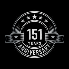 Fototapeta premium 151 years anniversary celebration logotype. Vector and illustration.