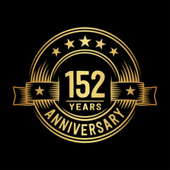 152 years anniversary celebration logotype. Vector and illustration.